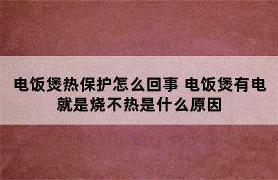 电饭煲热保护怎么回事 电饭煲有电就是烧不热是什么原因